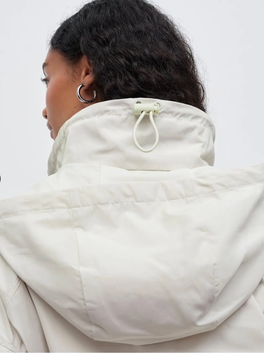 Lululemon 4 Lightweight cinchable jacket puff sleeve bone cream rain windbreaker - Picture 5 of 15